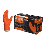 100-Gloveworks RDT Orange Nitrile PF Ind Gloves